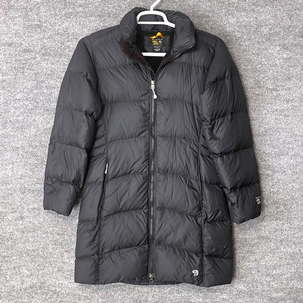 Mountain Hardwear Womens Black Down Filled Long Puffer Jacket Parka Size Small